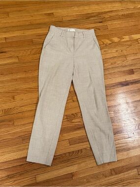 H&M Cream Plaid Tailored Trousers